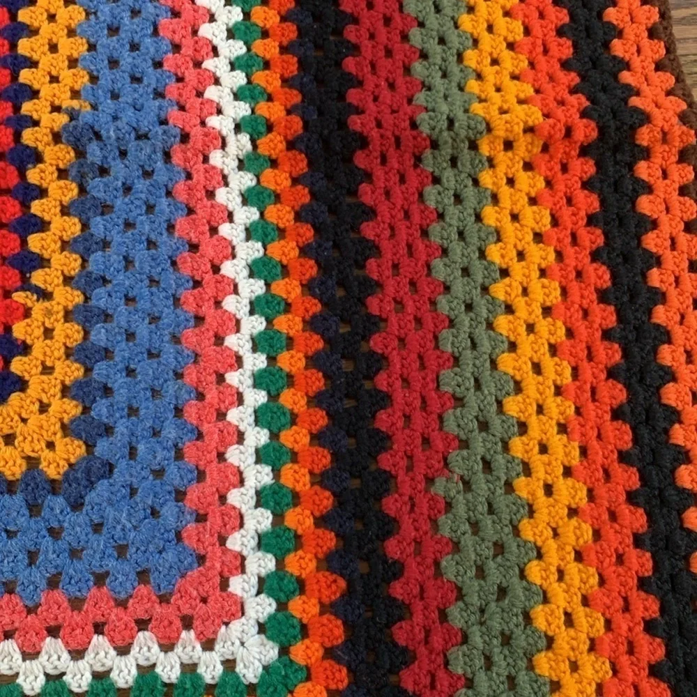 Crochet multi colored 49x49 blanket